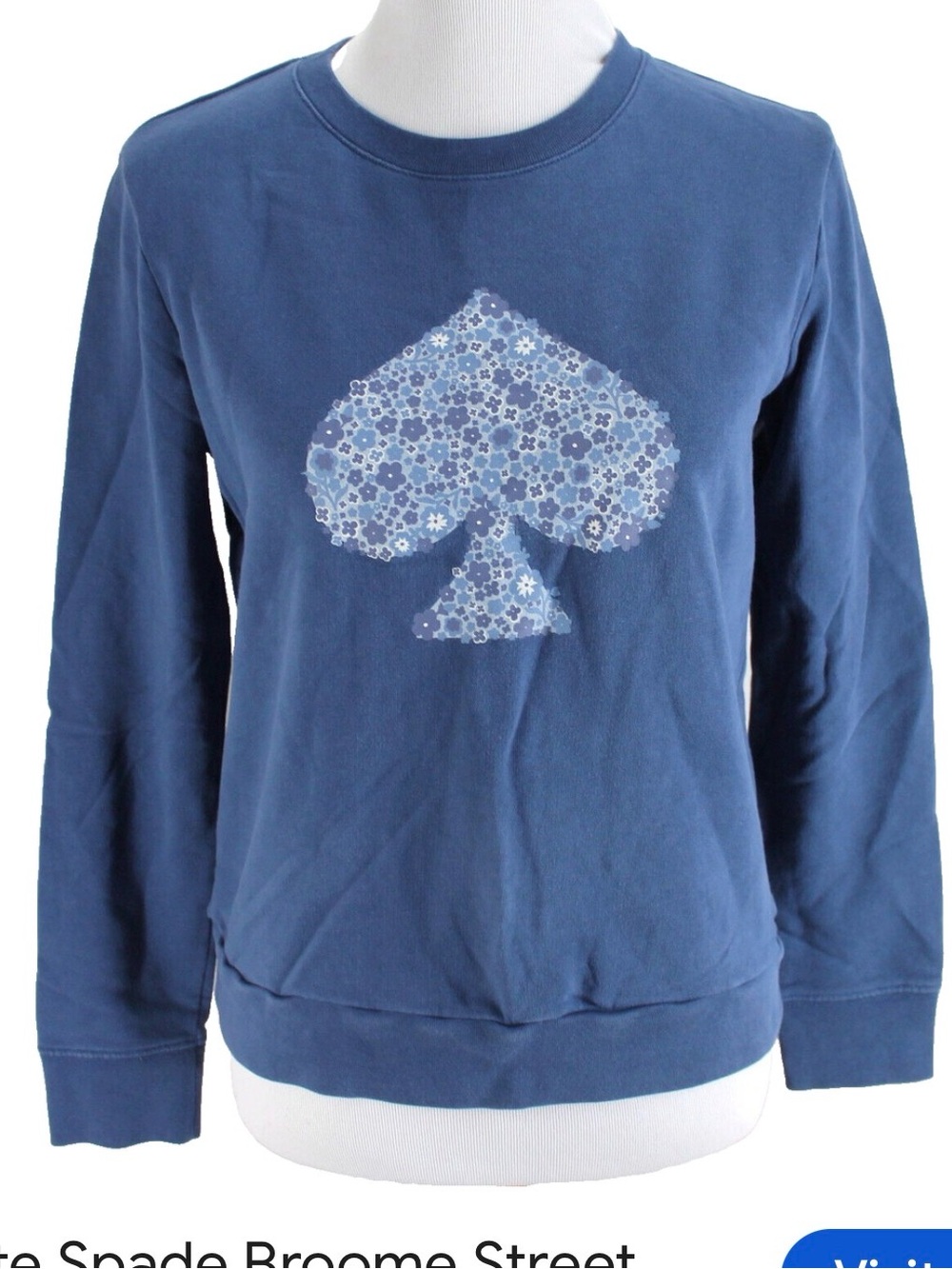 kate spade blue floral spade sweatshirt